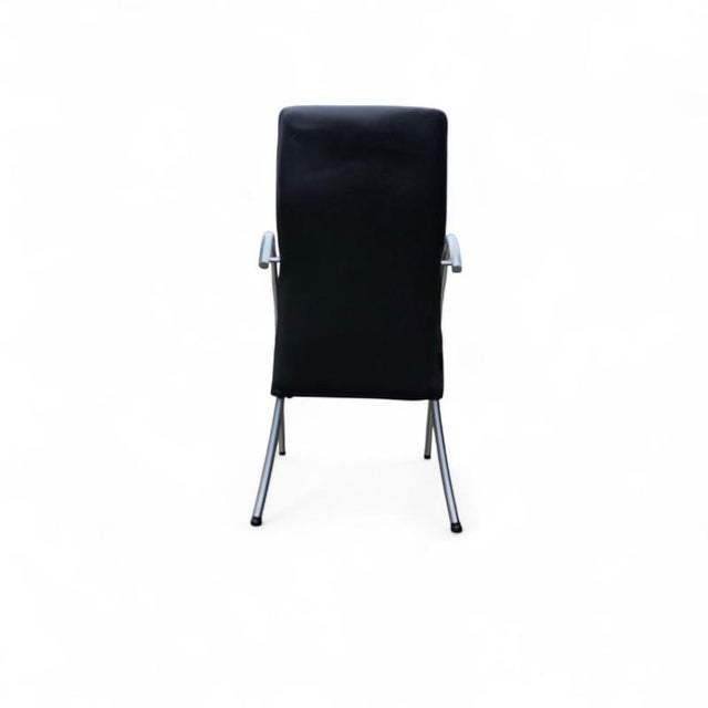 Black Leather Dining Chairs by Hennie de Jong, 1990s, Set of 6 For Sale - Image 8 of 17