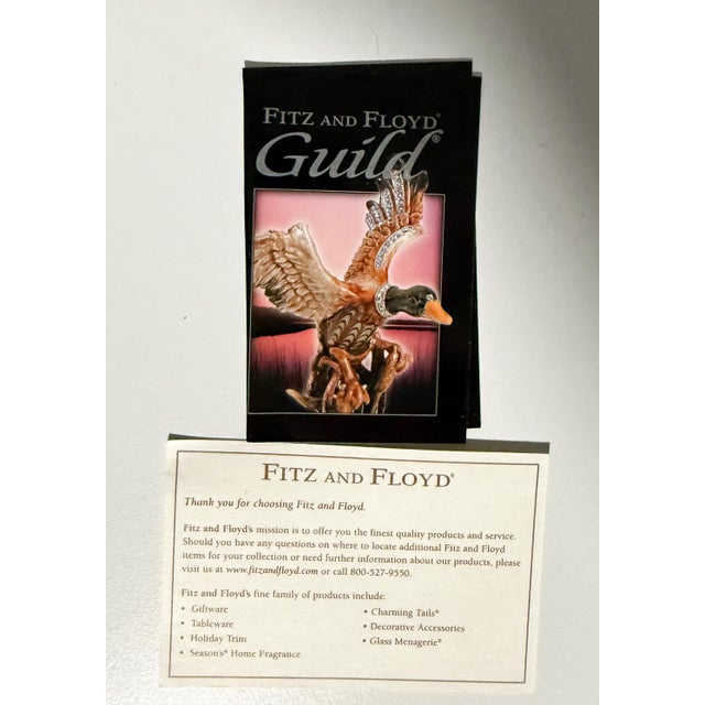 2006 Fitz and Floyd Guild Collection Jeweled Orange Beak Bird Figurine With Box For Sale - Image 13 of 13
