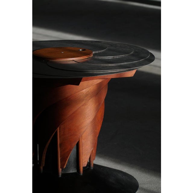 Danish Brutalist Adjustable Dining Table in Mahogany and Steel by Nils-Ole Zib, 1990 For Sale - Image 13 of 18