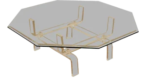Mid Century Modern Lucite Base Glass Top Coffee Table