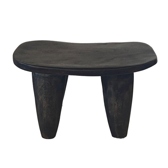 1980s African Senufo Wood Milk Stool I . Coast 14" W For Sale - Image 5 of 7