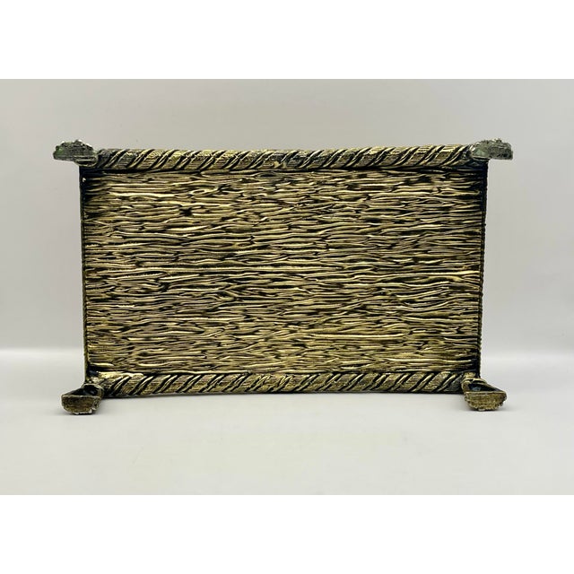 Mid 20th Century Vintage Golden Tassel Decorative Tray For Sale - Image 5 of 5