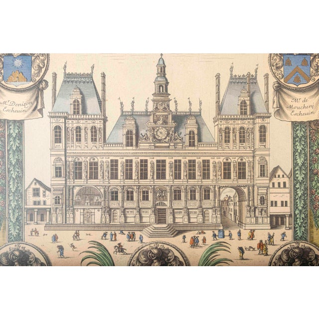 Jean Frosne Hôtel De Ville De Paris Engraving, Louvre Chalcographie, Framed For Sale - Image 4 of 12