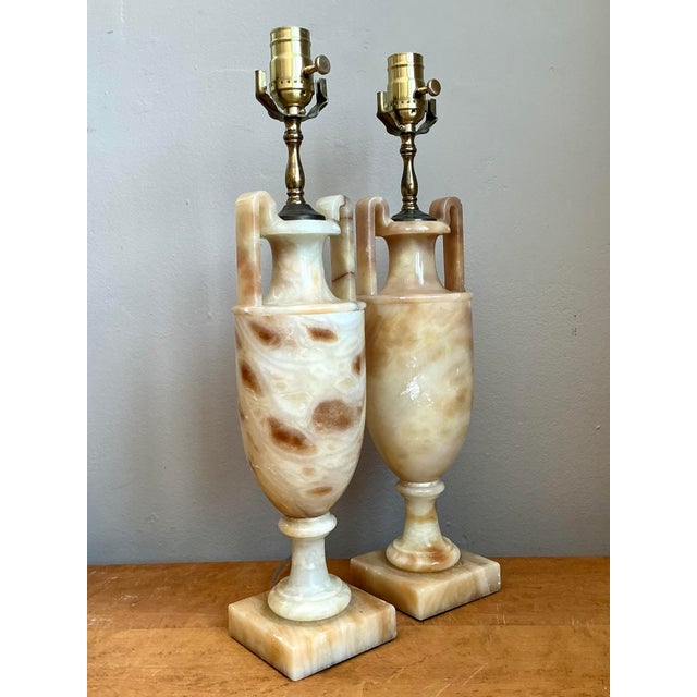 Vintage Onyx Urn Lamps - A Pair For Sale In West Palm - Image 6 of 12