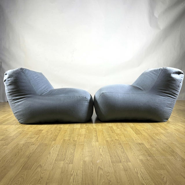 Milano Indoor Armchairs in Turquoise Linen from Trimer, Set of 2 For Sale - Image 3 of 9