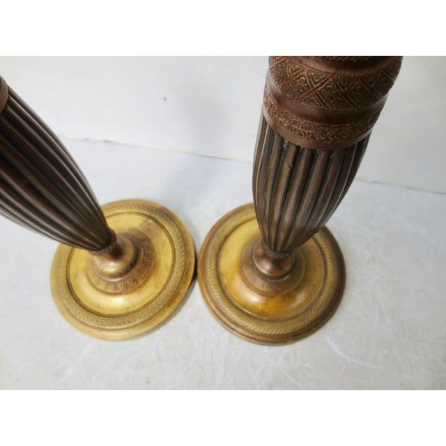 French Empire Bronze Candlesticks, C. 1830 -a Pair of 2 For Sale - Image 9 of 10