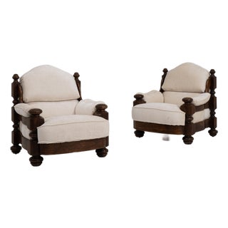 1970s Pair Of Brutalist Armchairs For Sale