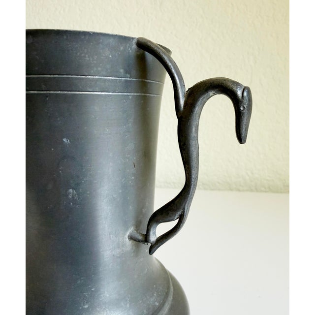 Art Deco Art Deco Pewter Vase With Greyhound Handles For Sale - Image 3 of 11