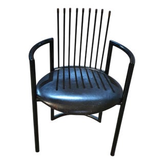 Avantgarde Chair with Leather Seat, Italy, 1980s For Sale