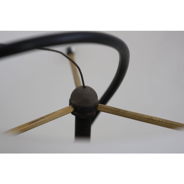 Pendant Light inSatin Glass with Black Painted Aluminum Ring from Stilnovo, 1950s For Sale - Image 9 of 15