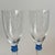 Beautiful pair of vintage champagne flutes that feature delicate etched grape motifs and blue rings at the stem. Very...