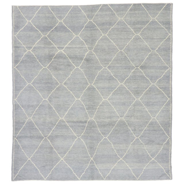 Contemporary Gray Moroccan Style Rug - 08'03 X 09'00 For Sale - Image 9 of 9