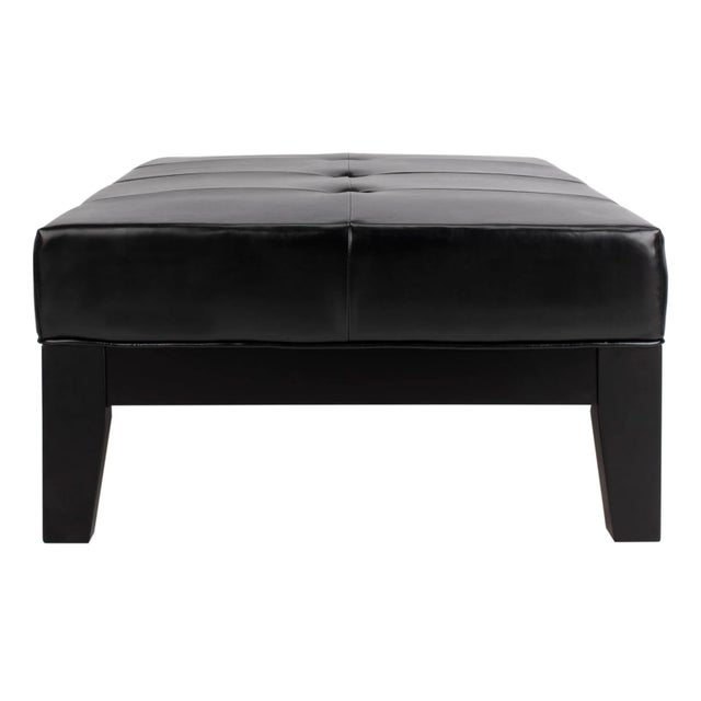 Modern Cocktail Ottoman in Black & Black For Sale - Image 3 of 9