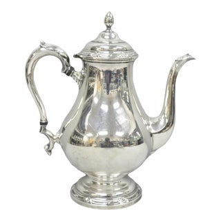 Vintage Rogers Bros. "Remembrance" Silver Plated Victorian Coffee Pot Teapot For Sale