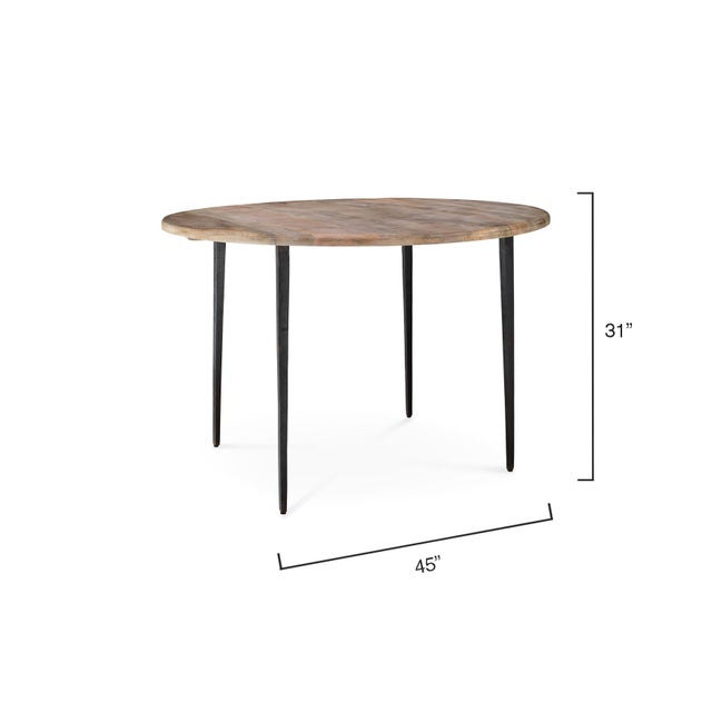 Cabin Farmhouse Wood & Iron Bistro Table For Sale - Image 3 of 5