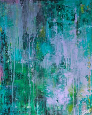 Contemporary Abstract Painting "Spring Rain" by Lisa Finlayson