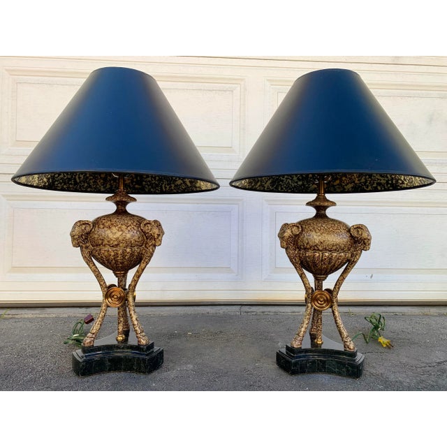 Vintage Ram Goat Table Lamps- Pair For Sale - Image 11 of 11