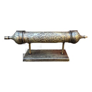 Hand Forged Brass Scroll Holder For Sale