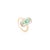 Emerald Axis Ring in 18k Yellow Gold Three Stone Ring Size 6 For Sale - Image 4 of 12