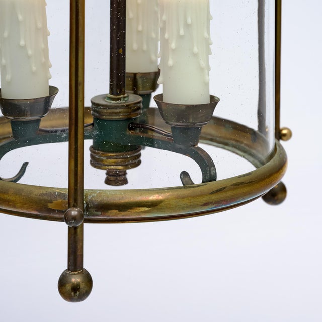 Metal Brass and Glass, French Vintage Lantern, Circa 1930 For Sale - Image 7 of 9