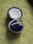 Bochic “Vintage” Fancy Blue Sapphire & Diamond 18K Rose Gold Halo Ring For Sale - Image 10 of 13