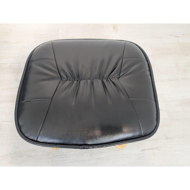 Adjustable Leather Armchair with Ottoman in Black, 1975 For Sale - Image 15 of 18