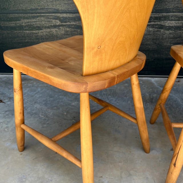 Mid 20th Century Set of 4 Swedish Birch Cottage Dining Chairs For Sale - Image 9 of 13