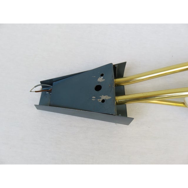 Large Italian Brass &amp; White Acrylic Glass Wall Lights, 1950s, Set of 2 For Sale - Image 17 of 18