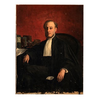Portrait of a Lawyer, 1800s, Oil Painting on Canvas For Sale