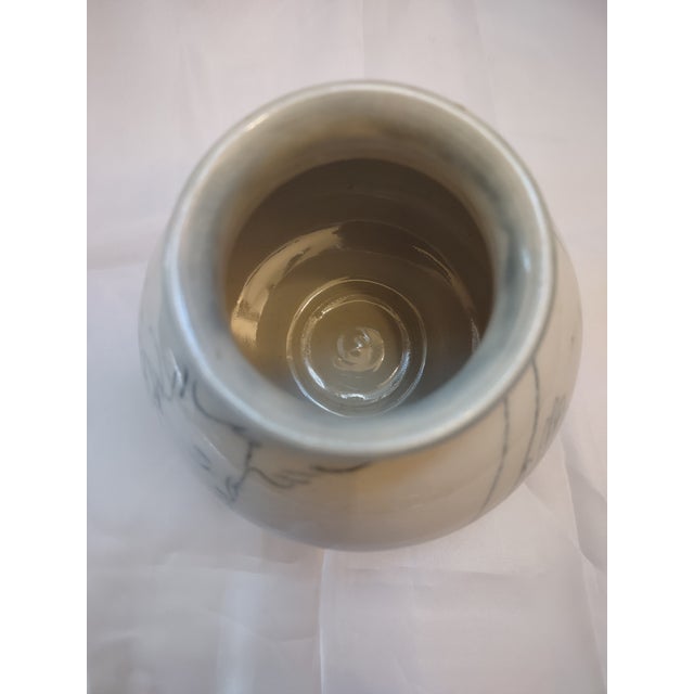 White Blue and White Nude Untitled Ceramic Vase For Sale - Image 8 of 9