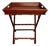 Vintage Faux Bamboo Folding Butler's Tray Table With Woven Cane Tray For Sale