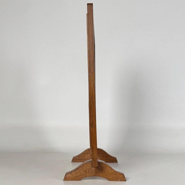 Wood Antique Early 20th Century English Oak Tapestry Fire Screen For Sale - Image 7 of 11