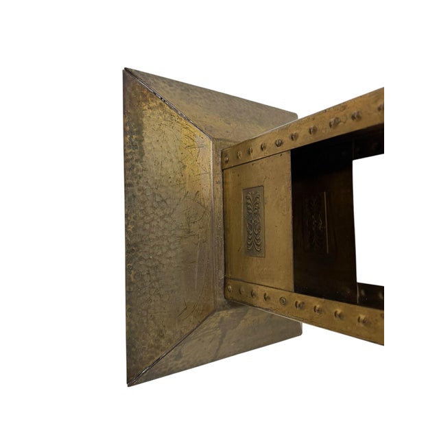 Vienna Secession Patinated Brass Magazine Rack, 1900s For Sale - Image 5 of 10
