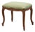French Louis XV Stool with Carved Floral Apron and Original Damask Upholstery, 1890s For Sale