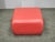 1980s Italian Postmodern Red Faux Leather Pouf Ottoman For Sale - Image 6 of 9