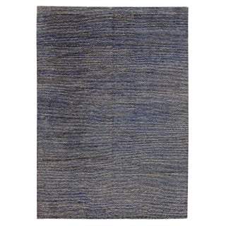 Modern Striped Handmade Hemp and Silk Rug by Doris Leslie Blau For Sale