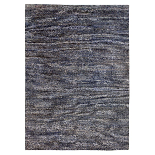 Modern Striped Handmade Hemp and Silk Rug by Doris Leslie Blau For Sale