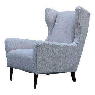 Italian High-Back Armchair, Italy, 1950s For Sale