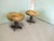 A Pair of Sturdy French Button Leather Swivel Stools These are sturdy heavy quality pieces, the stools rise and fall when...