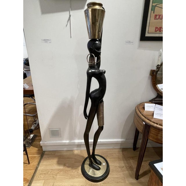 Bronze of a Nude African Lady Carrying Water in the style of Karl Hagenauer, 1970s For Sale - Image 6 of 15