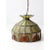 A striking antique chandelier featuring a beautifully crafted leaded glass shade in the Art Nouveau style. the hanging...