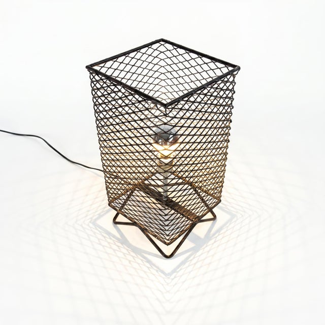 Vintage Table Lamp in the style of Mathieu Matégot, 1950s For Sale - Image 10 of 13