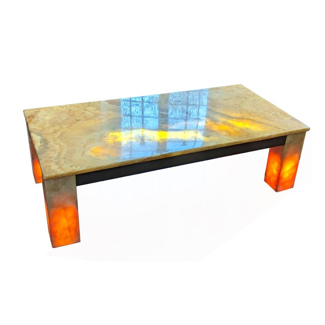 Solid Onyx Coffee Table with Built-in Lighting, Italy, 1970s For Sale - Image 11 of 11
