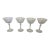 Vintage Tiffin Franciscan Chardonnay Etched Crystal Champagne Coupes – Set of 4 Elegant Faceted Stem Cocktail Glasses For Sale