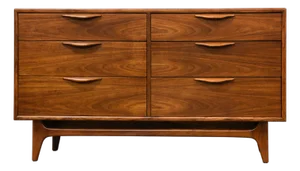 1960s Refinished 54” Lane Perception Walnut Dresser