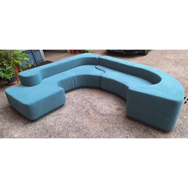 Textile Vintage Lara Sofa in Sky Blue Boucle by Roberto Pamio for Stilwood, 1970s For Sale - Image 7 of 7