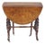 English Victorian Period Burl and Satinwood Inlaid Sutherland Drop Leaf Table For Sale