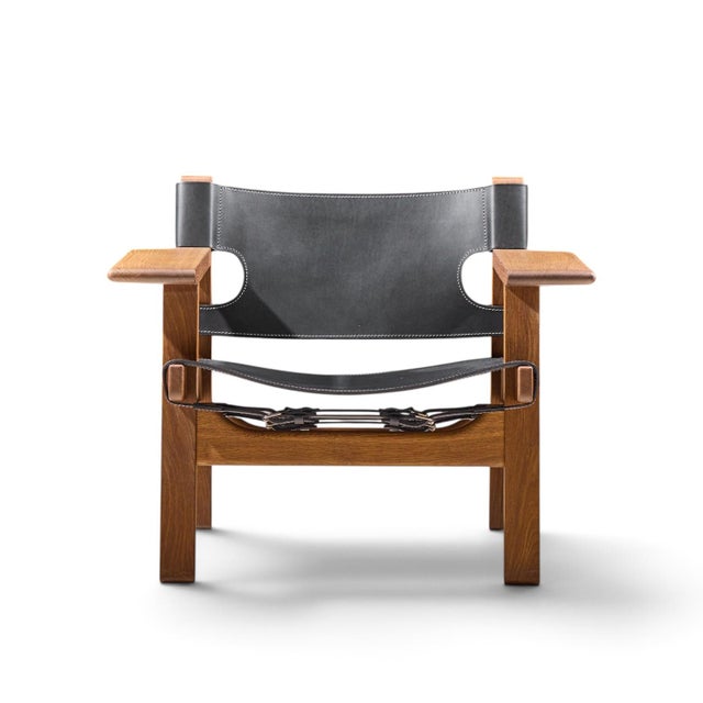 Mid 20th Century Børge Mogensen for Fredericia Mid Century Oak and Leather Spanish Chairs - Pair For Sale - Image 5 of 13