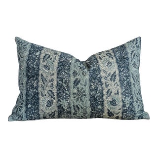 Jasper Melaya 13x20" Lumbar Pillow in Indigo - Single For Sale