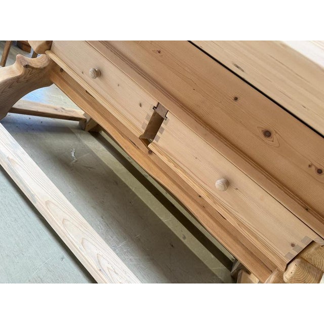 Rustic Farmhouse Table in Spruce For Sale - Image 5 of 15